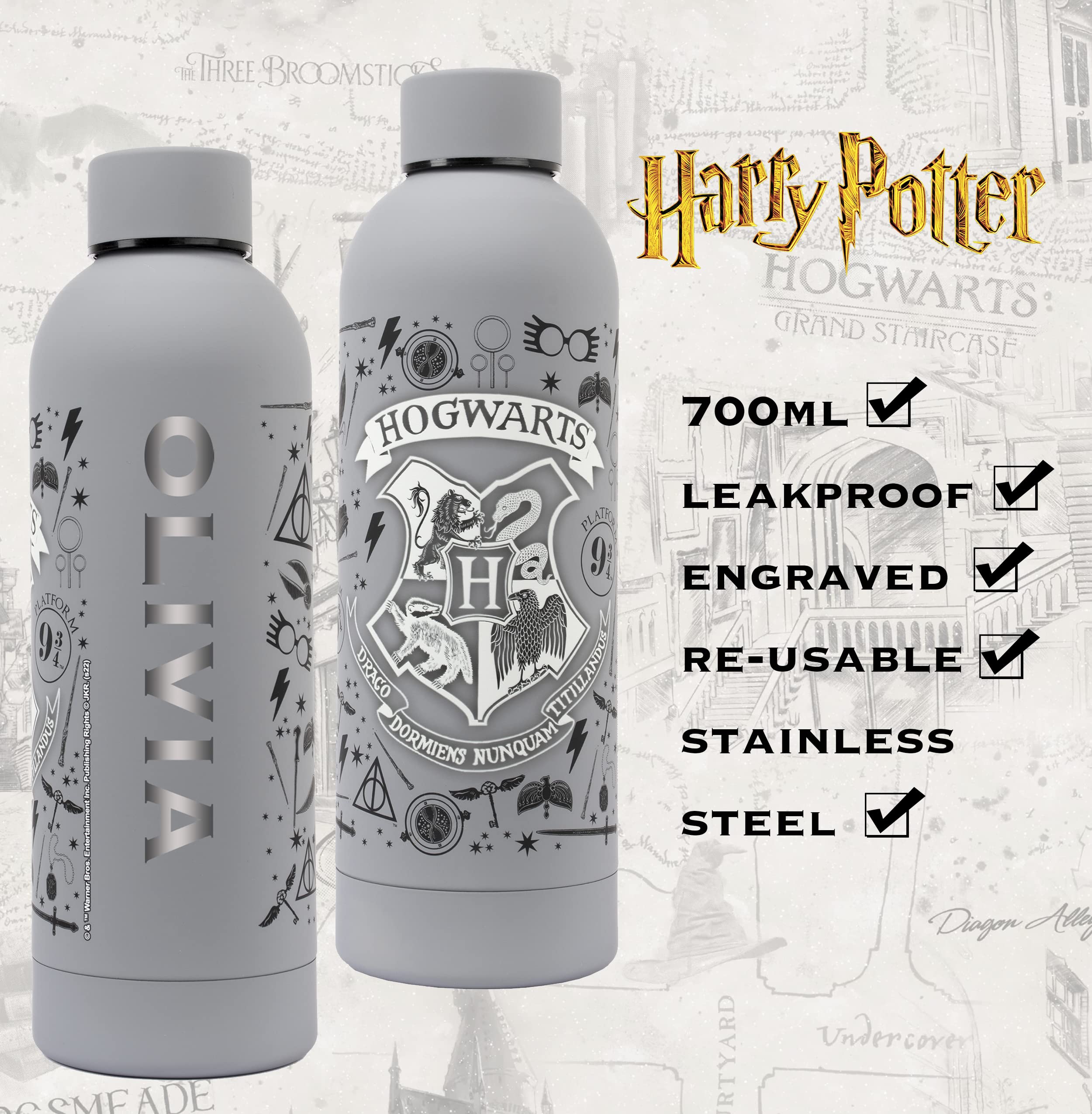 HARRY POTTER BORRACCIA 500ML BOTTLE ACCIAIO INOX PRODOTTO UFFICIALE