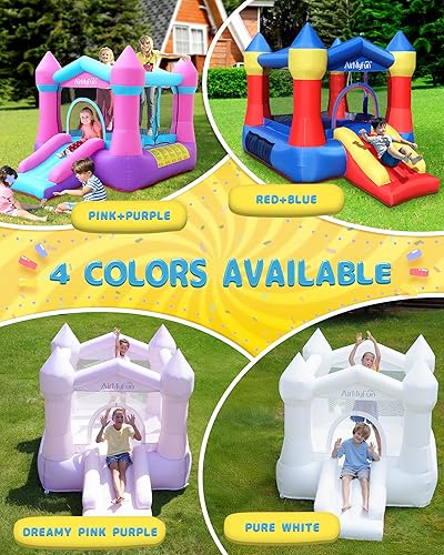 Miniatura 2 de AirMyFun Casa de rebote inflable para niños pequeños con soplador para niños de 3 a 8 años, castillo hinchable con tobogán, casa de rebote