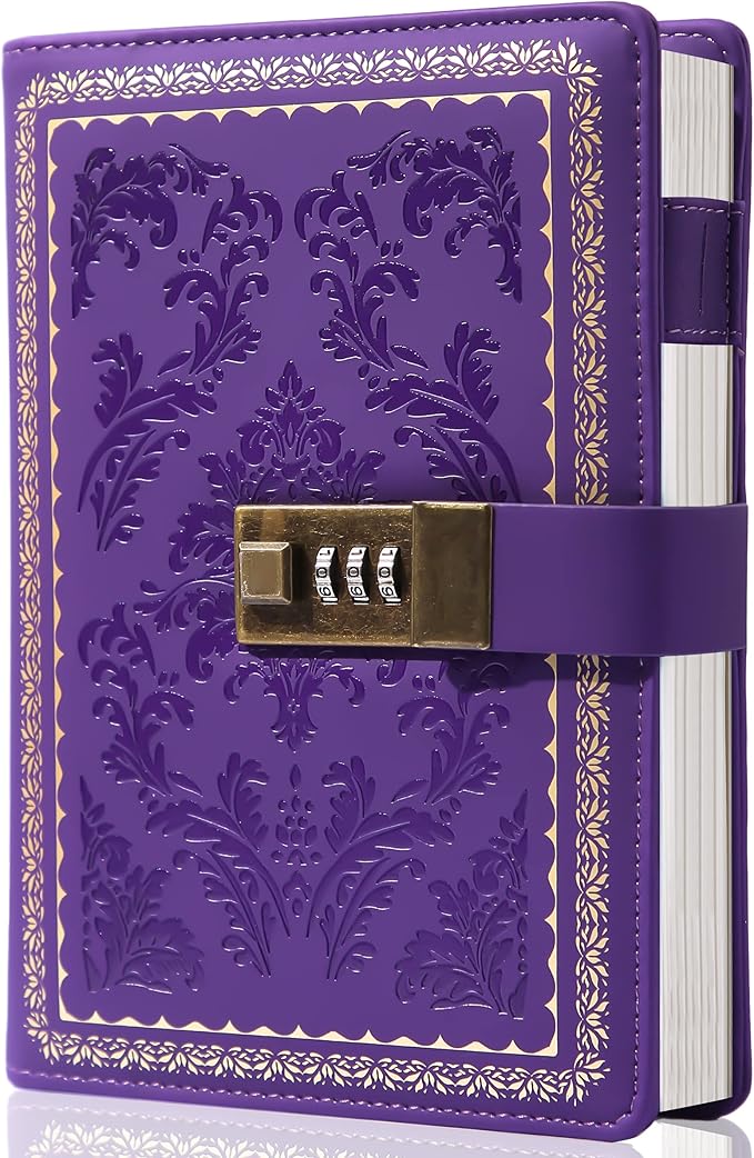 Lock Diary Vintage Journal with Lock for Women Leather