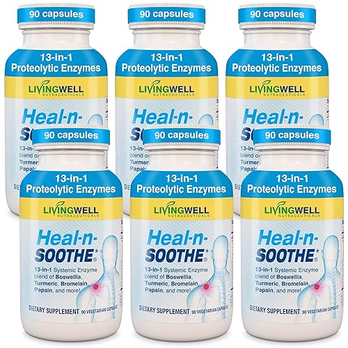 HEAL-N-SOOTHE Proteolytic Systemic Enzymes – Joint Supplement with Bromelain, Papain,