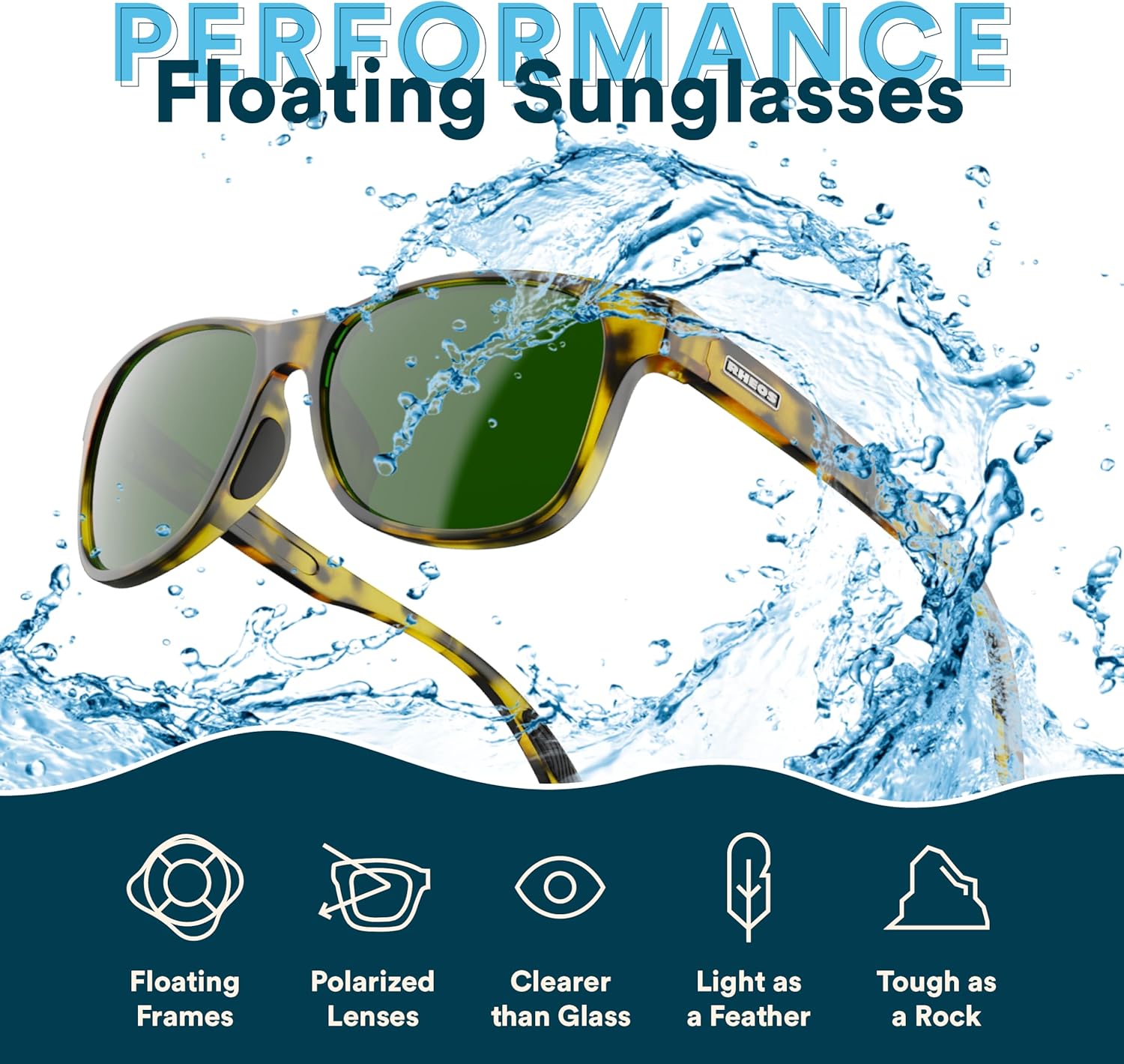 Rheos Waders Floating Polarized Sunglasses | 100% UV Protection | Boating & Fishing | Water Sport | Anti-Glare | Men & Women