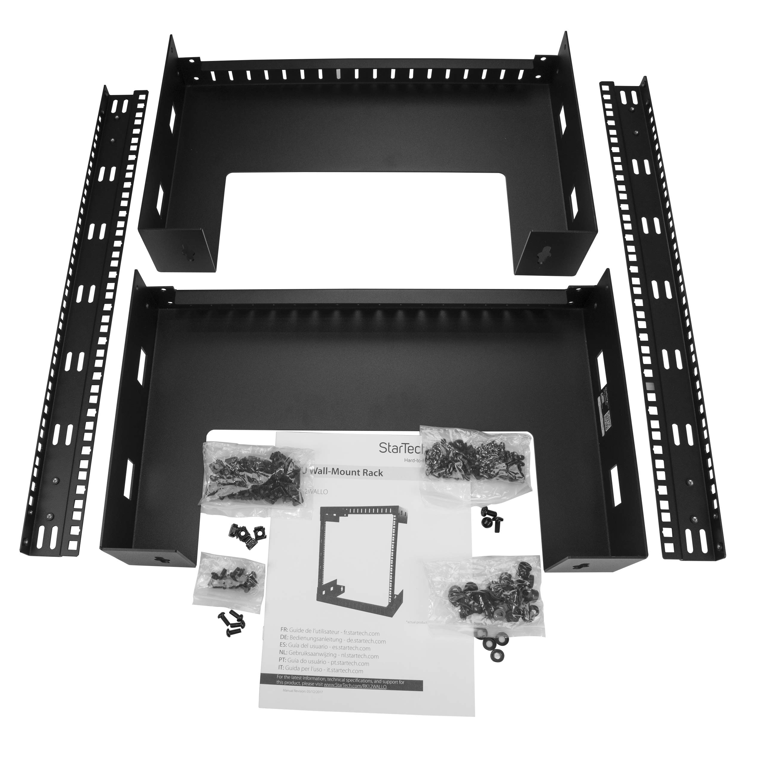 StarTech.com Armadio Rack a Muro 12U 19" Server Rack a Telaio Aperto 2 Montanti Profondità 30cm per Apparecchiature IT/AV/Switch/Patch Panel
