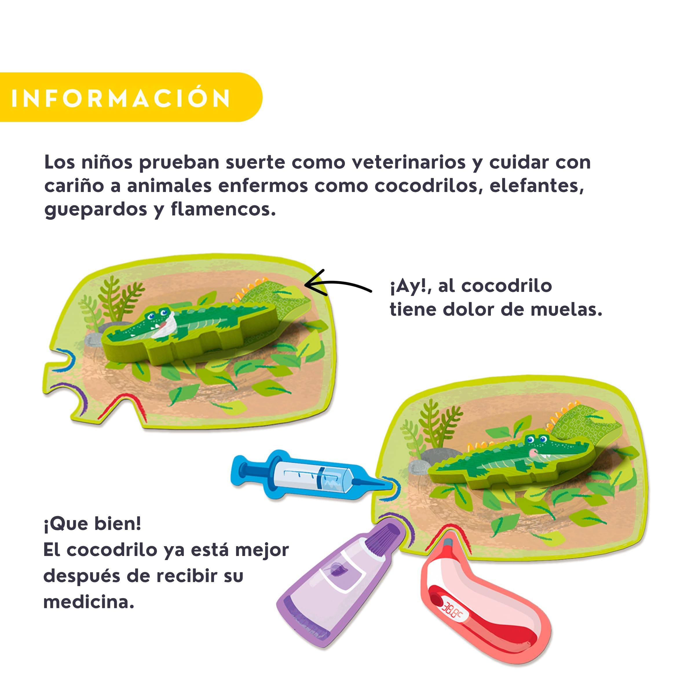 HABA 2011719004 - Mis Primeros Juegos - Hospital Animal, Juego Infantil de Mesa cooperativo y de asignación. Más 2 años