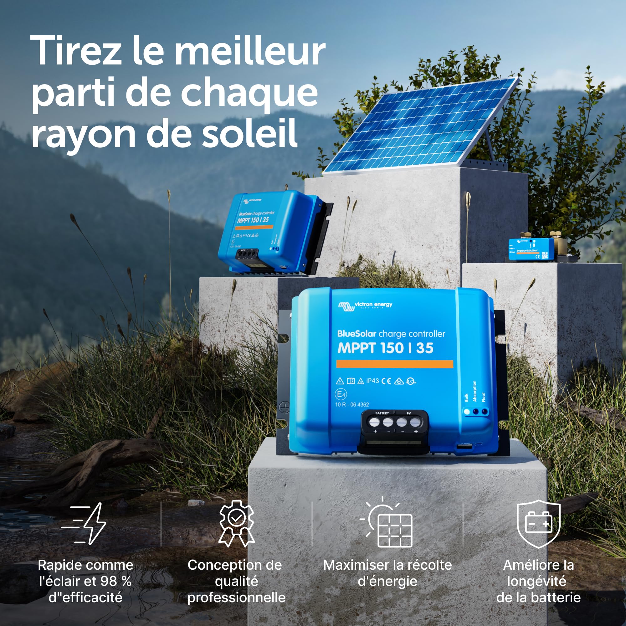 Victron Energy BlueSolar MPPT 150V 35 ampères 12/24/36/48-Volt Contrôleur de Charge Solaire