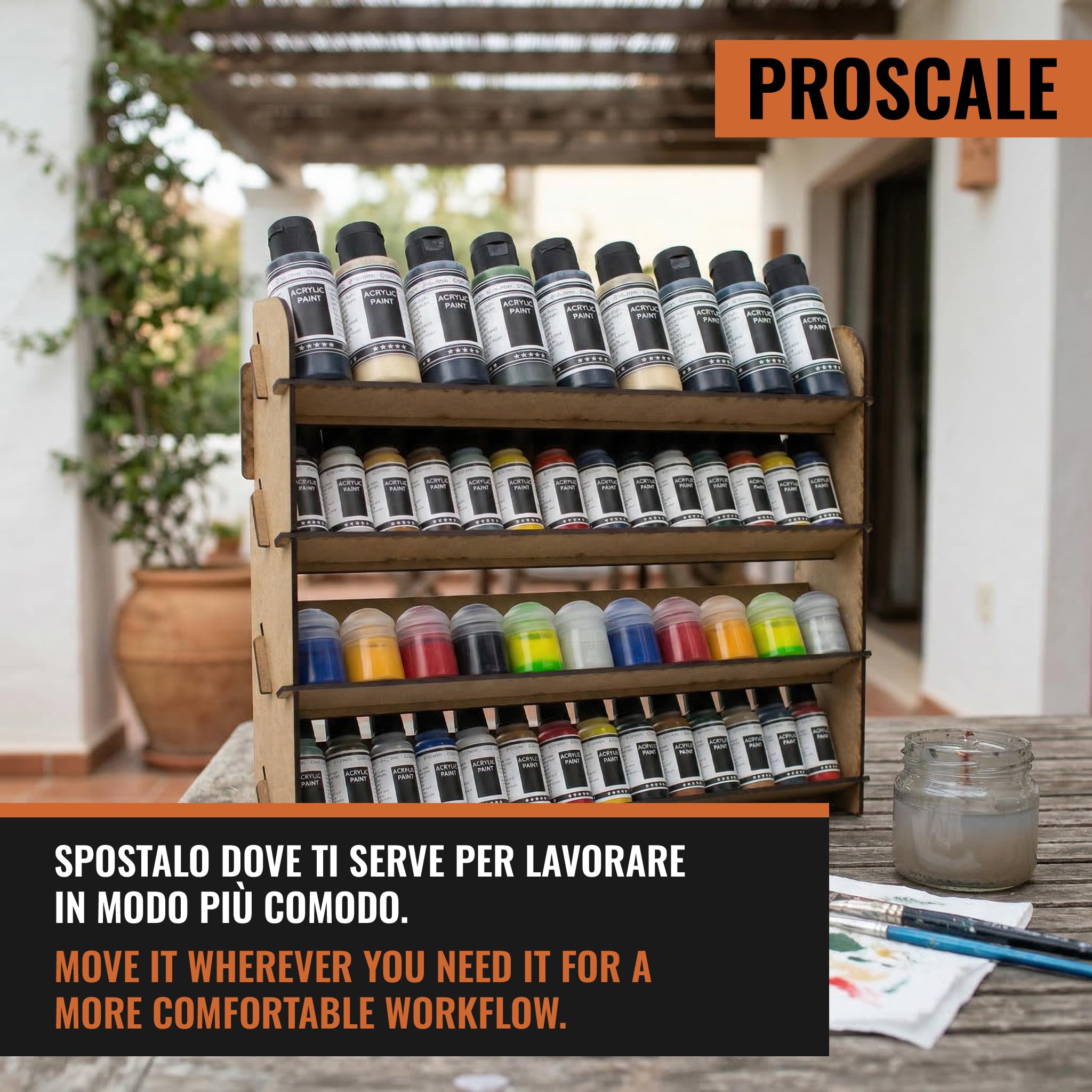PROSCALE Porta colori acrilici per modellismo Organizer Espositore Universal