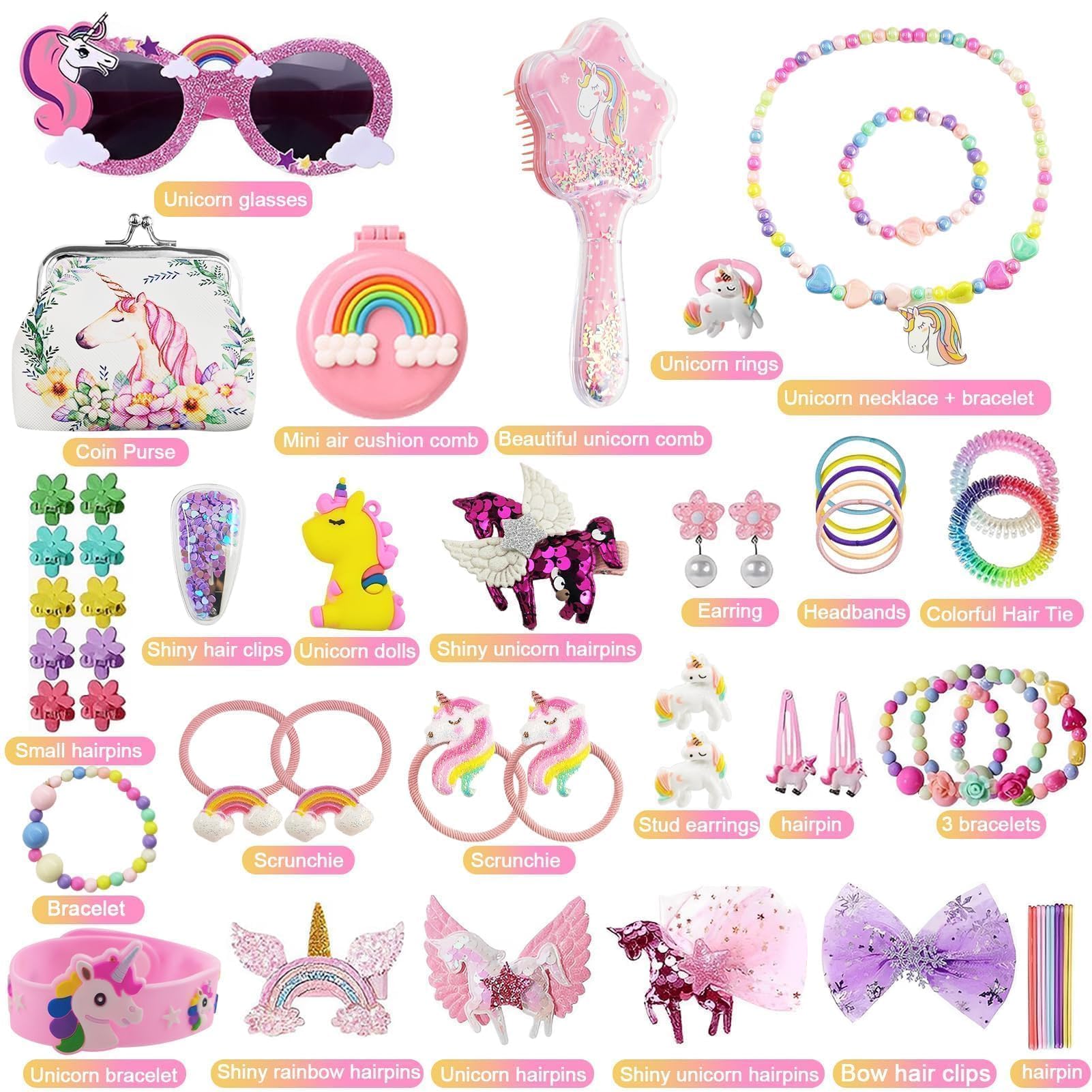 Coffret de décoration,Calendrier de l'avent licorne pour fille Coffret de décoration,Calendrier de l'avent licorne pour fille