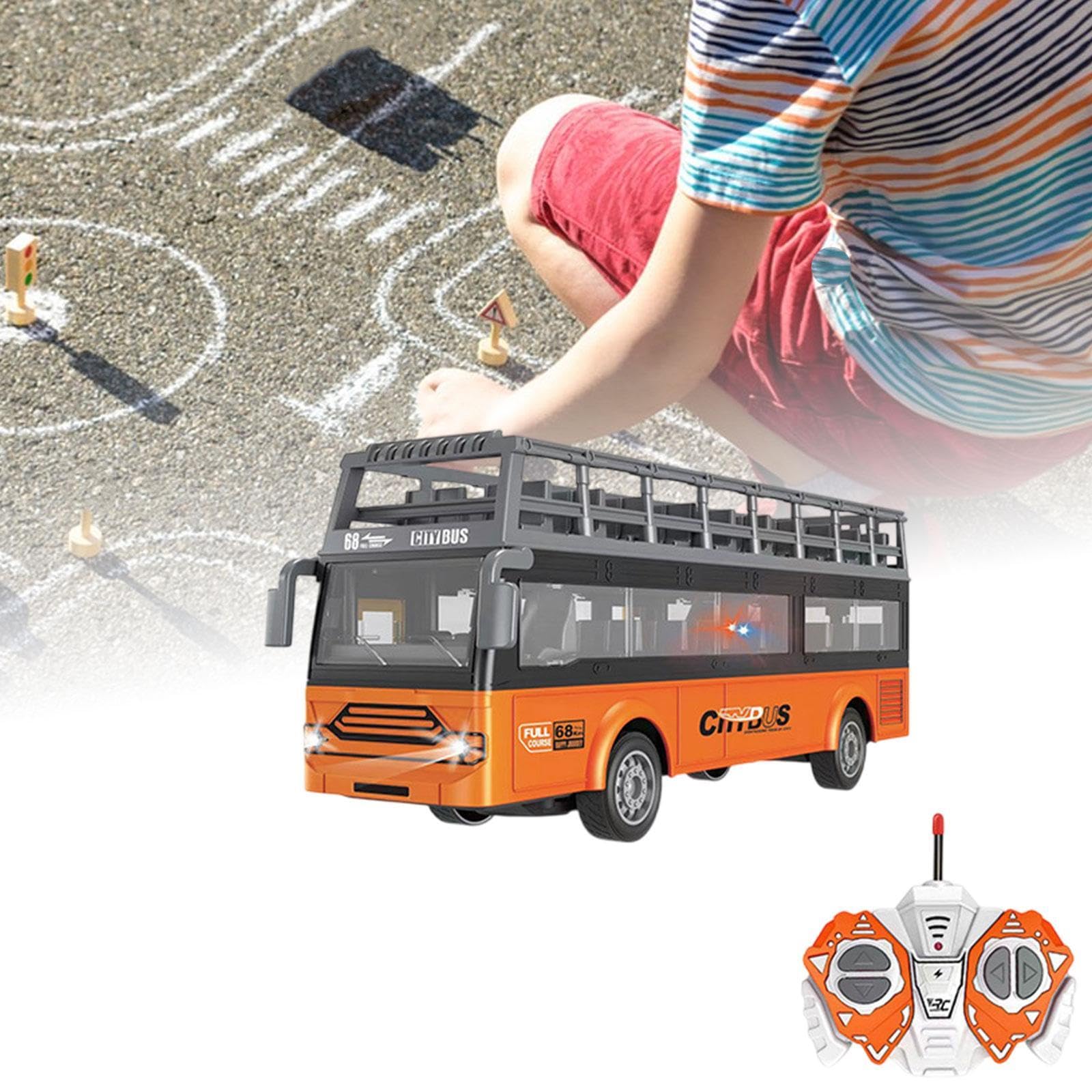Modelo de Autobús Urbano, Autobús Escolar de Juguete, Escala 1/30, Regalos, Modelo de Camión Clásico con Luces Y Neumáticos Realistas, Autobús de Dos Pisos B
