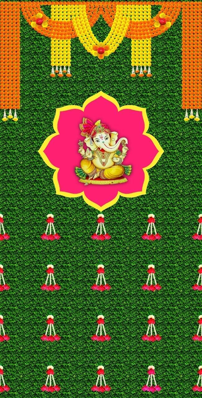 ZestEnter Ganesh Backdrop Cloth for Decoration Backdrop Curtain for