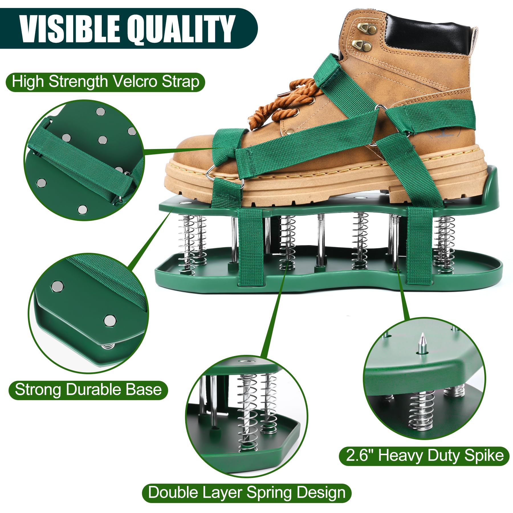 Miuwauer Chaussures aérateur de gazon pour gazon (vert-vert)