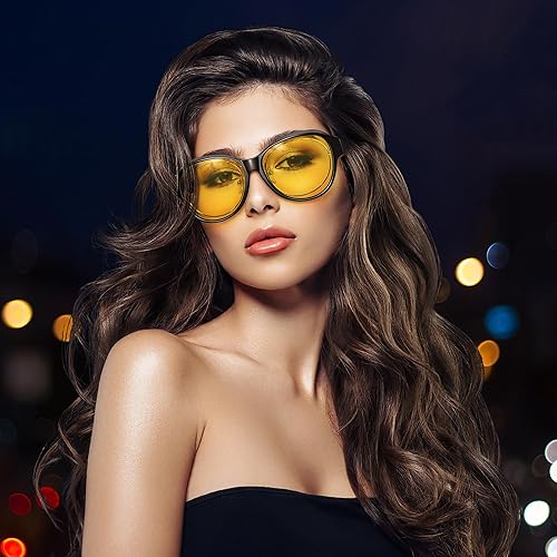Miniatura 2 de URUMQI Night Vision Glasses Fit Over Glasses for Women, Anti Glare Night Time Driving Glasses Yellow Lens