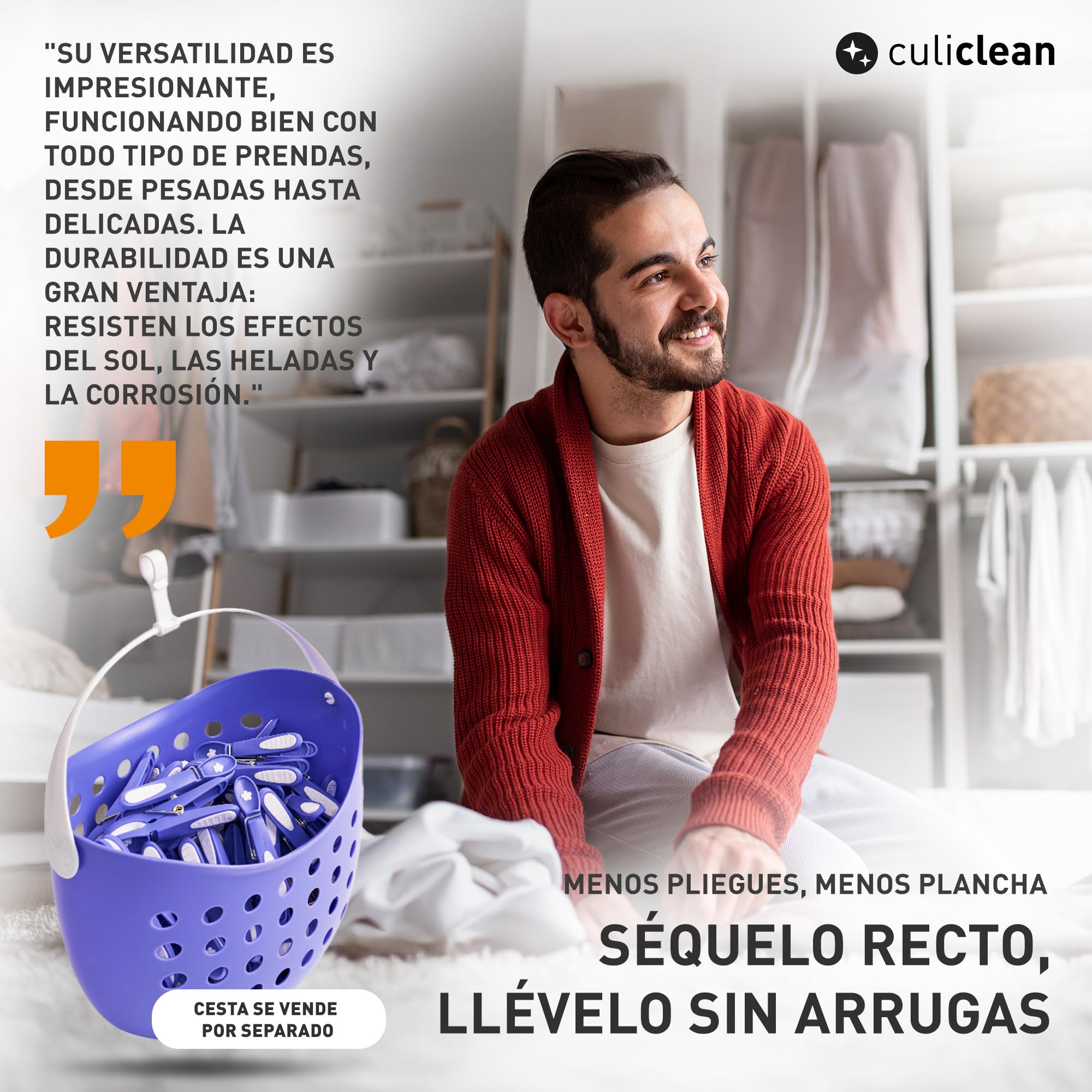 Culiclean Pinzas Ropa Fuertes – 20 Pinzas para Tender Ropa Que No Dejan Marca – Plástico Resistente y BPA-Free – Fabricado en Francia – Flor, Negro-Blanco/Blanco-Negro