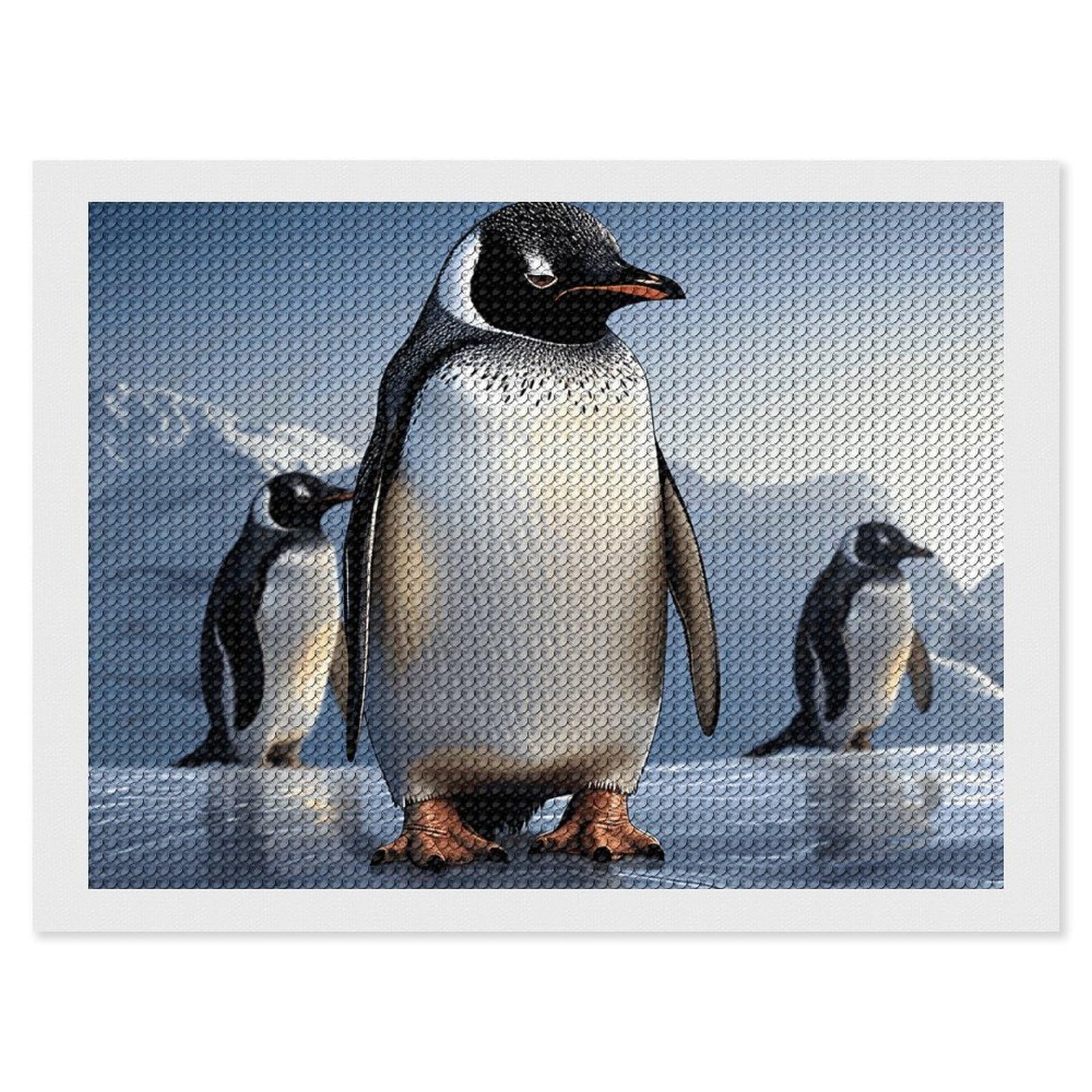 NONHAI Diamond Painting Kits for Adults - DIY Diamond Art Kits for Beginners - Full 5D Paint Drill Diamond Dots Paintings- Penguin Diamonds Pictures Gem Art and Craft Wall Decor 12"x16"