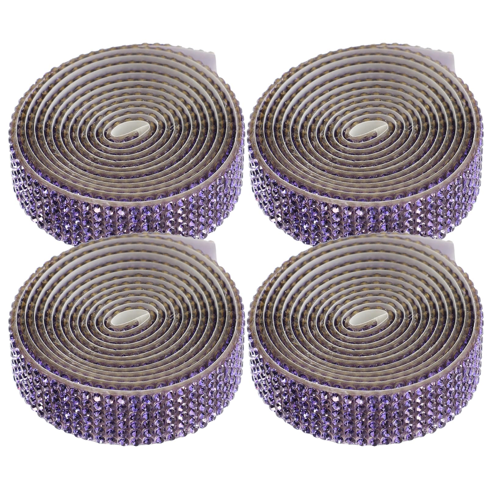 SHINEOFI 12 Rolek Klej Rhinestone Naklejki Smycz Samochodowa Dla Nowożeńców Pas Aplikacja Bling Rhinestone Naklejki Akcesoria Samochodowe Dekoracje Ślubne DIY Self Panna Młoda Fioletowy