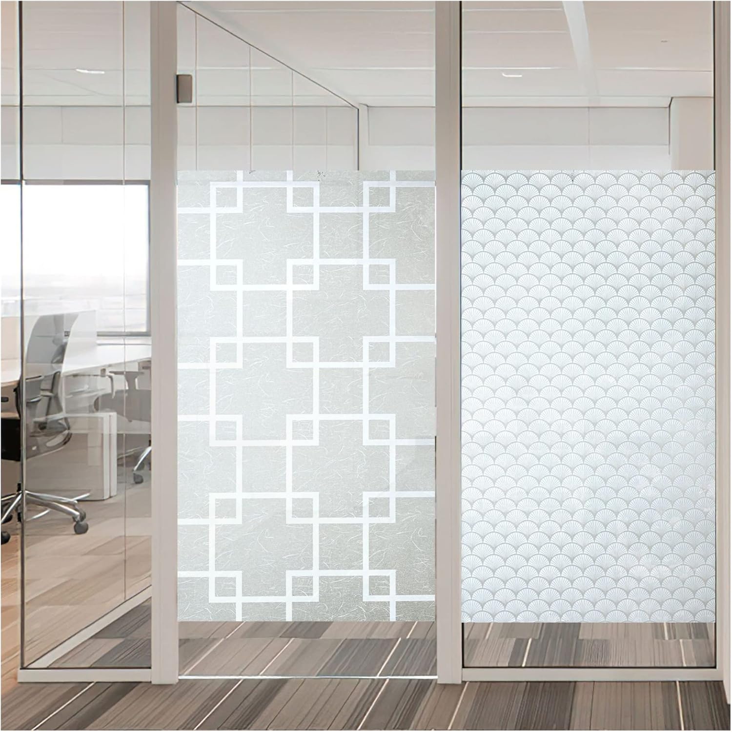 ウィンドウフィルム デコラティブステッカー、 マットな装飾用不透明粘着ガラス(B,90X500 CM)