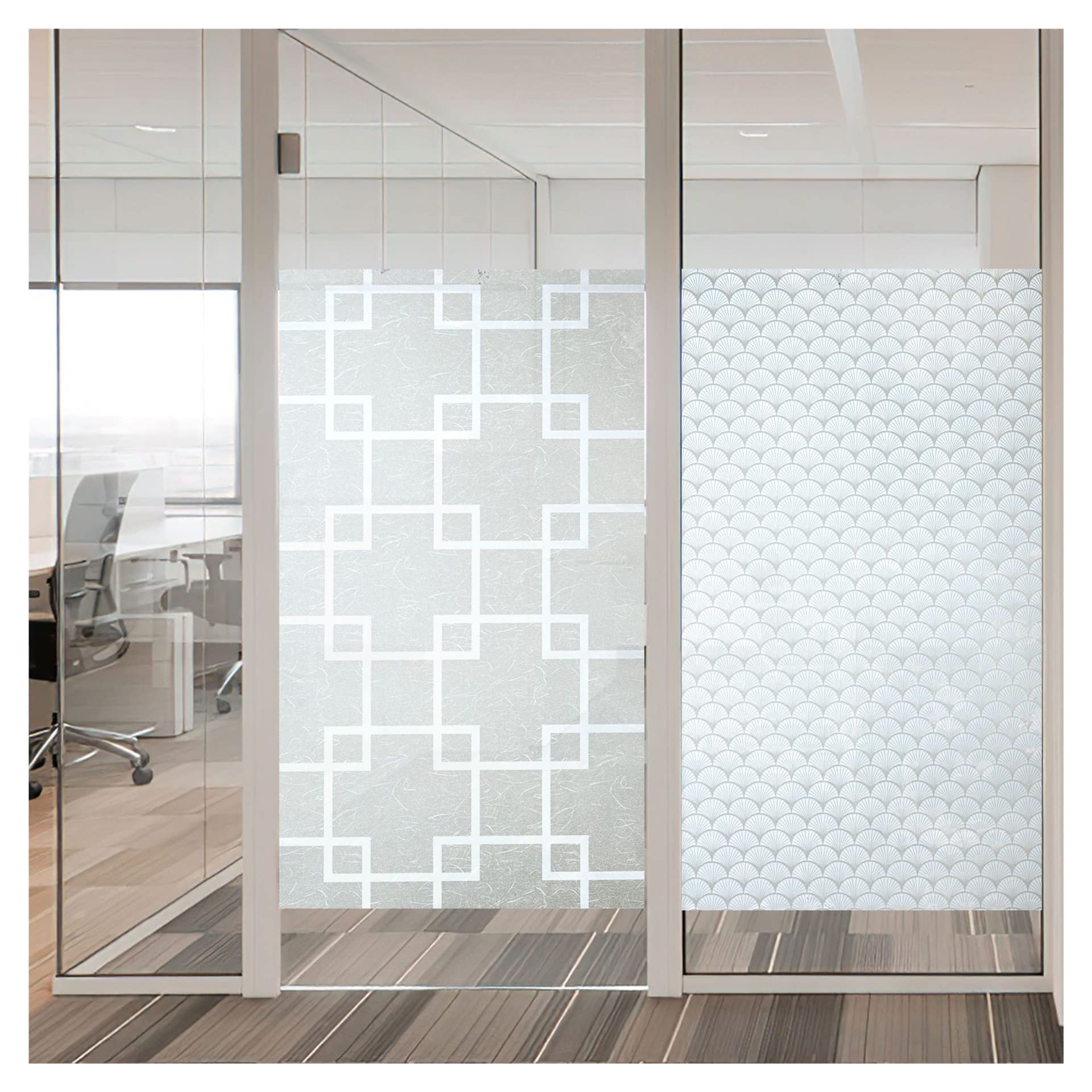 Fensterfolie, mattiert, dekorative Fensterfolie, blickdicht, selbstklebend, Glas, Vinylfolie, Zuhause, A, 90 x 300 cm