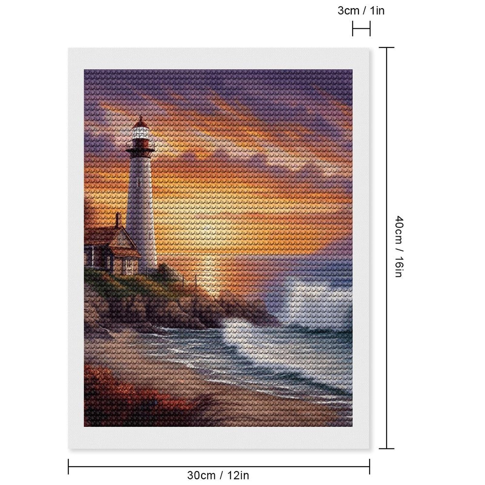 Amazon.com: FZMTLDS Lighthouse at Sunset Diamond Painting Kits 12