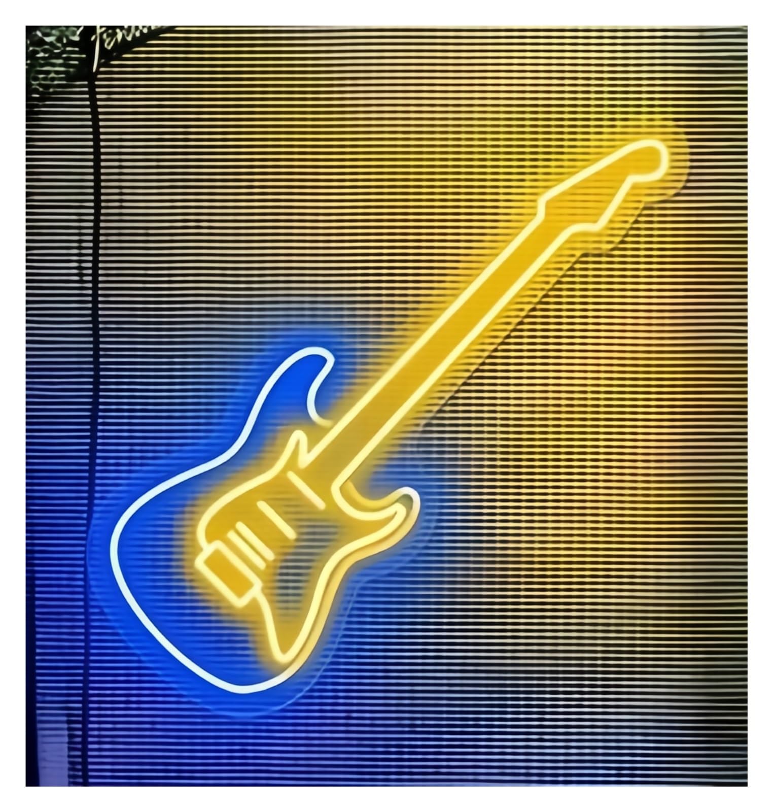 SHOUXI Sign Lamp Electric Guitar Neon Sign Beer Bar Music Room Decoration Music 50X16cm(E)