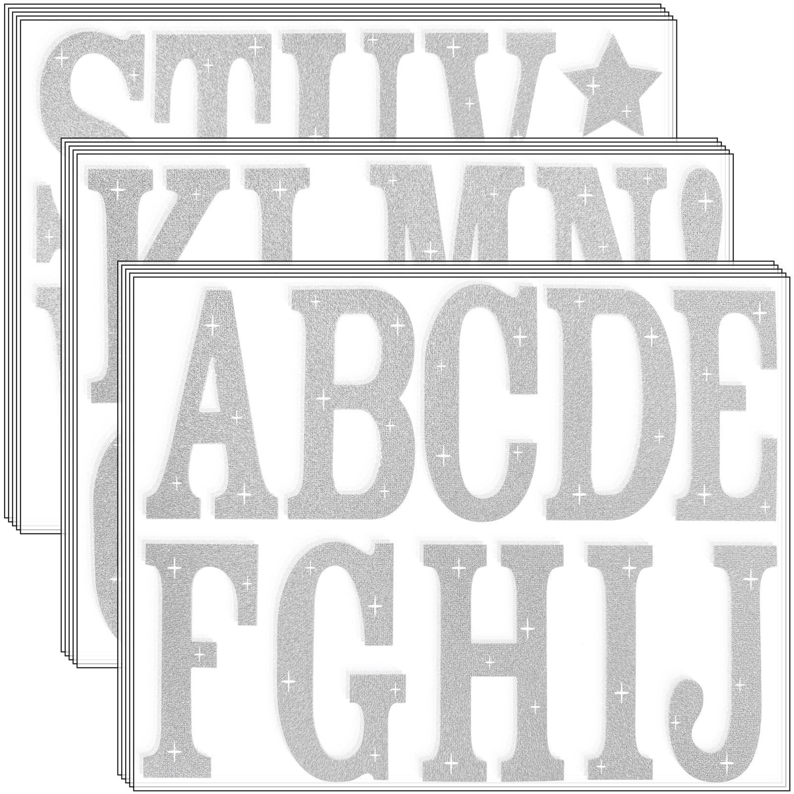 Lettres autocollantes à paillettes argentées de 10,2 cm pour décoration et tableau d'affichage