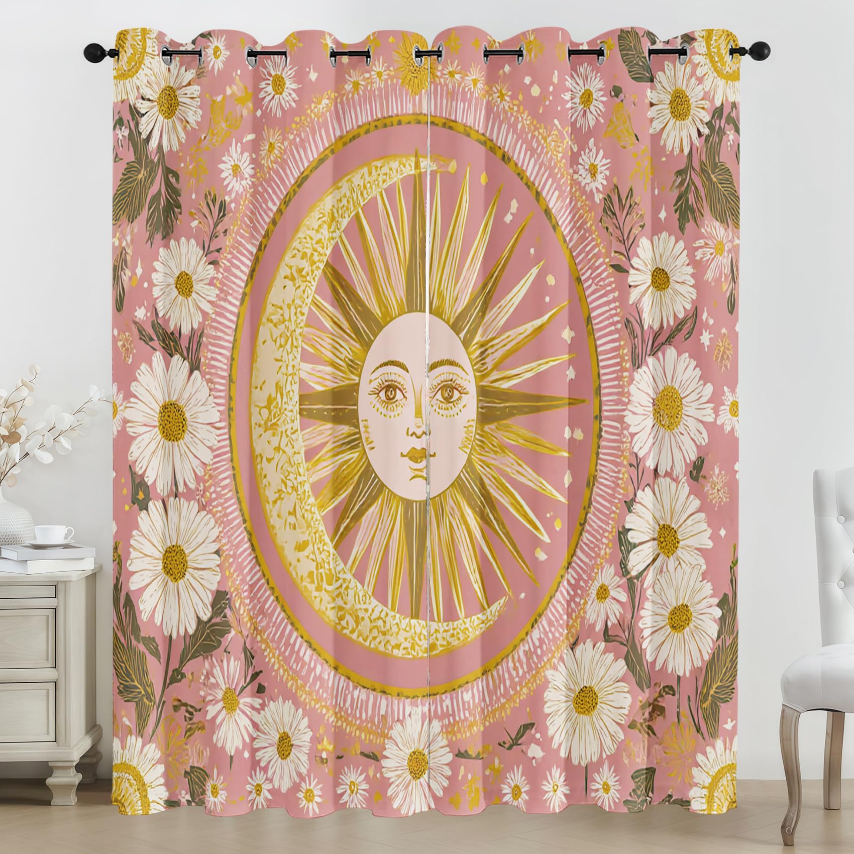 Rideau soleil lune occultant et isolant thermique pour chambre et salon