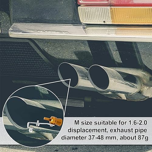 Miniatura 2 de X AUTOHAUX 2 unids M tamaño aleación de aluminio universal Turbo sonido escape silenciador tubo silbato coche rugido fabricante amarillo