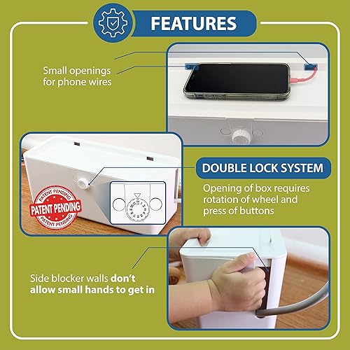 Miniatura 10 de Cubierta de regleta y caja de cubierta de tomacorriente, tira de alimentación a prueba de bebés y toma de corriente. Con bloqueo doble patentado,