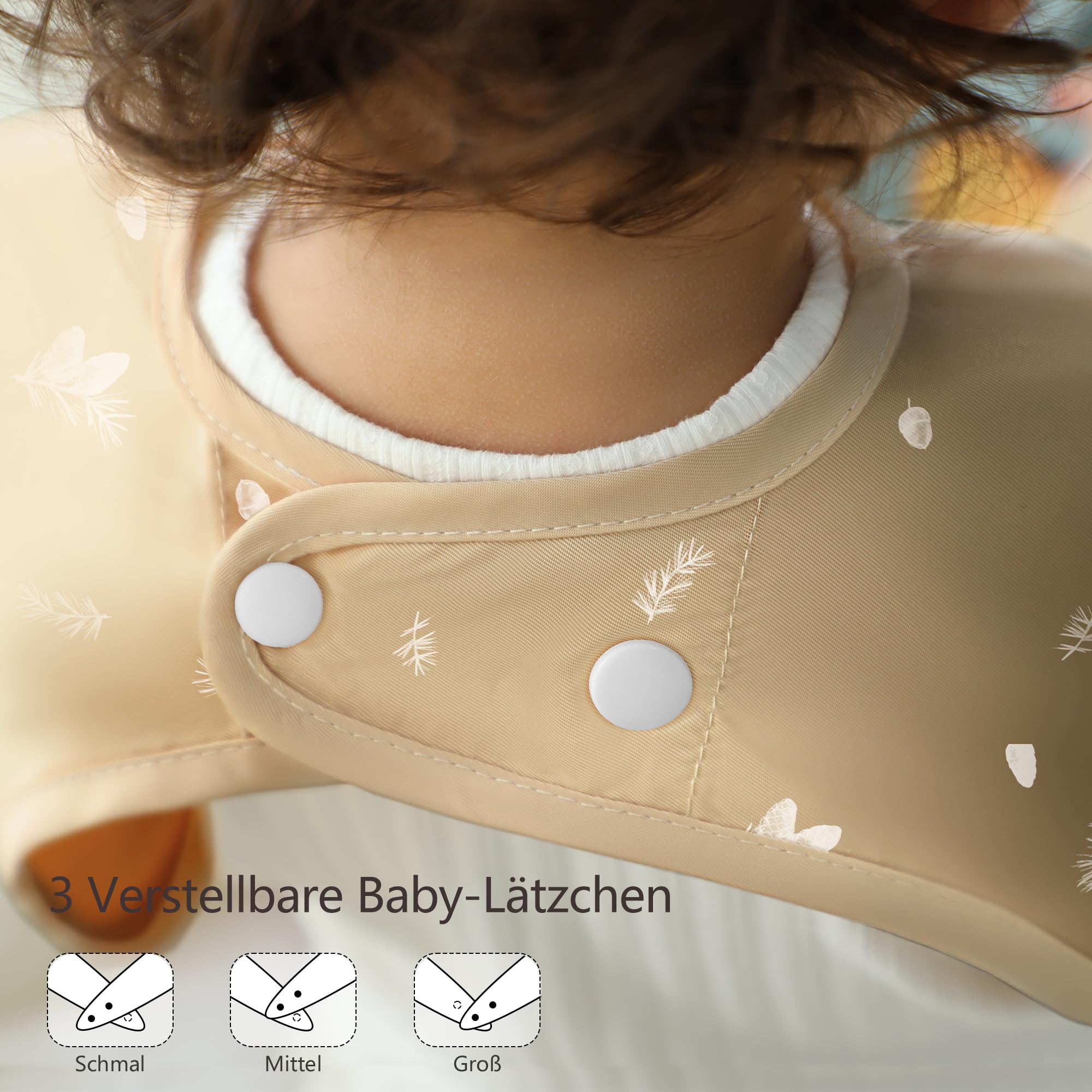 bearmoss Bavette de Sevrage Avec Manches Longues Bébé Imperméable Lavable en Machine