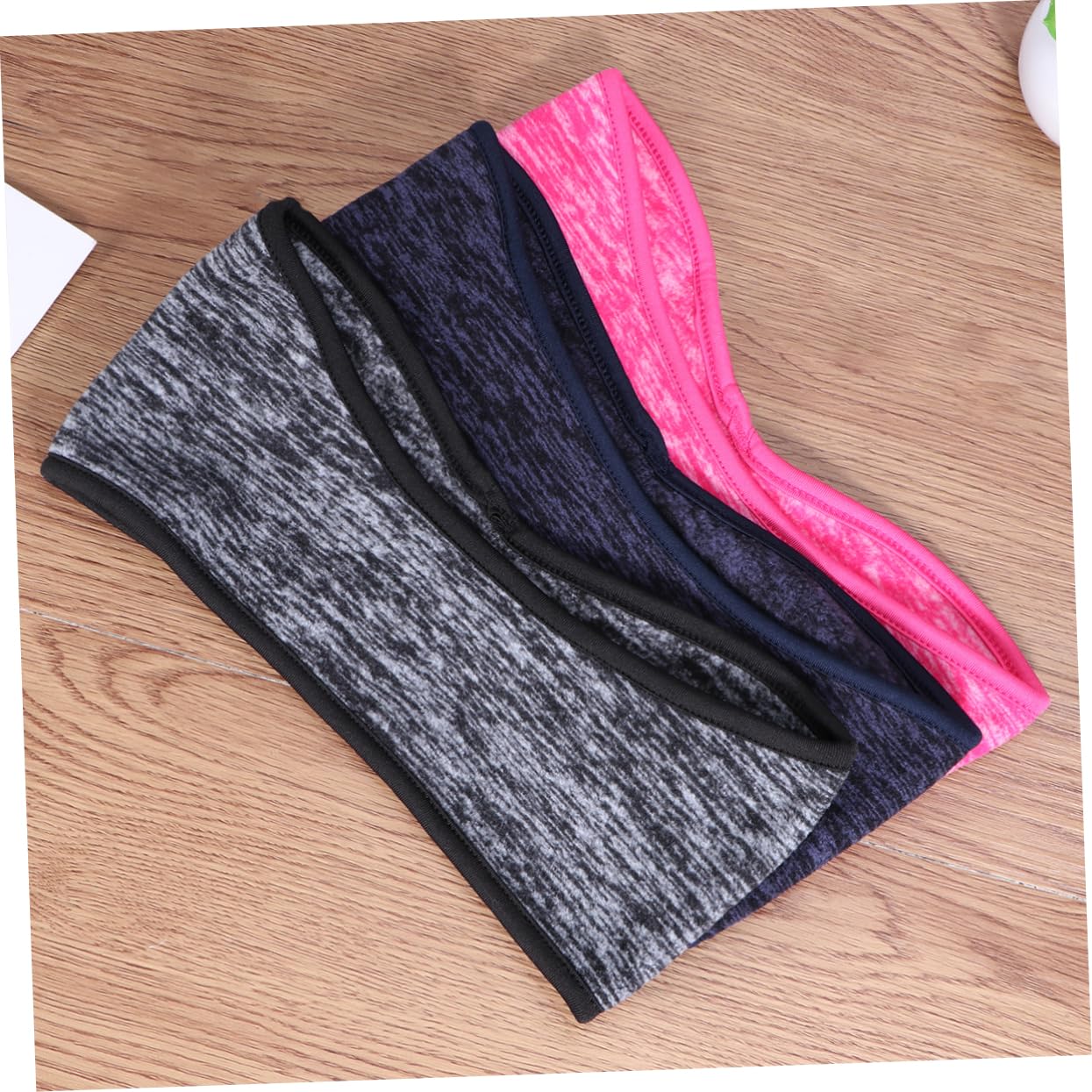 LIFKOME 9pièces Bandeau Polaire Cache-Oreilles Absorbant La Transpiration Bandeau Antidérapant pour Running Yoga Bleu Et Pours Activités Extérieures