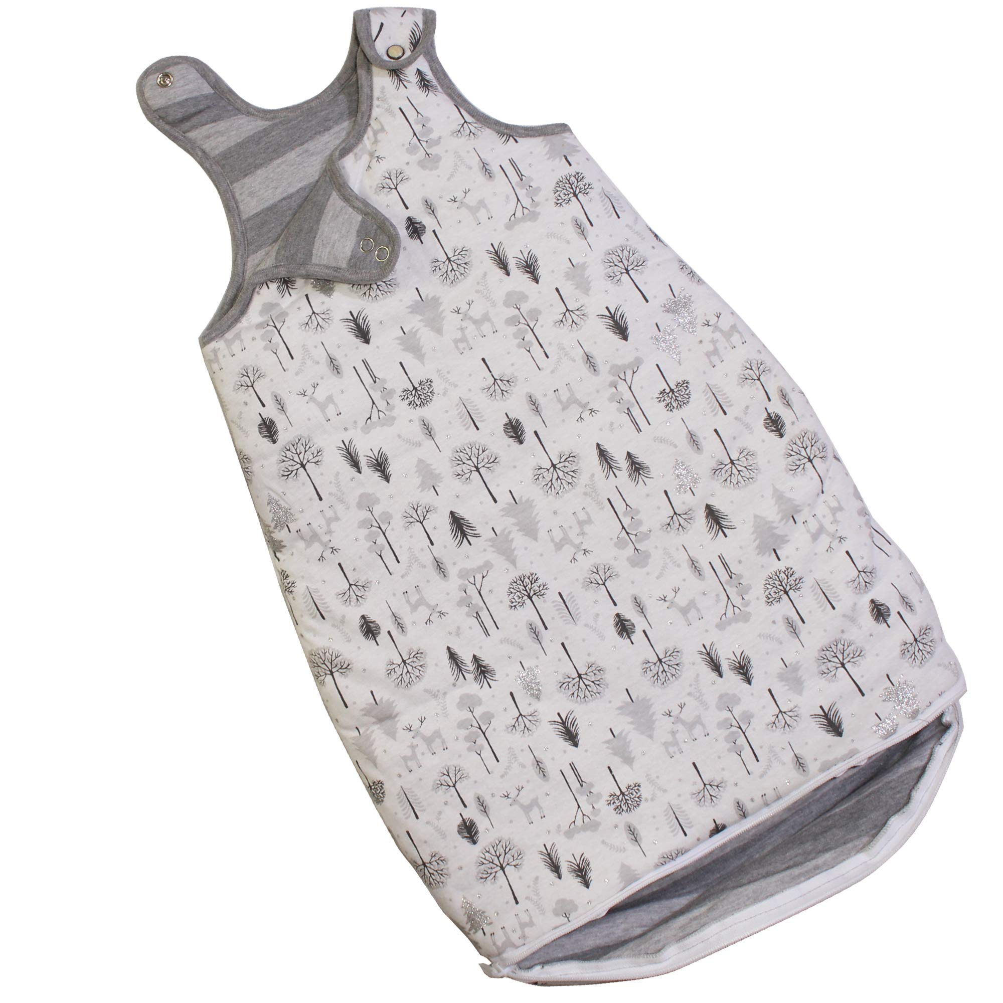 Baby Quilted Sleeping Bag Wearable Blanket for Winter (Newborn to Toddler) (White, 0-6 Months)