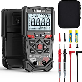 KAIWEETS KM200P Digital Multimeter: Button Operation TRMS 4000 Counts NCV, Accurate AC/DC Voltage Resistance Capacitance Tester