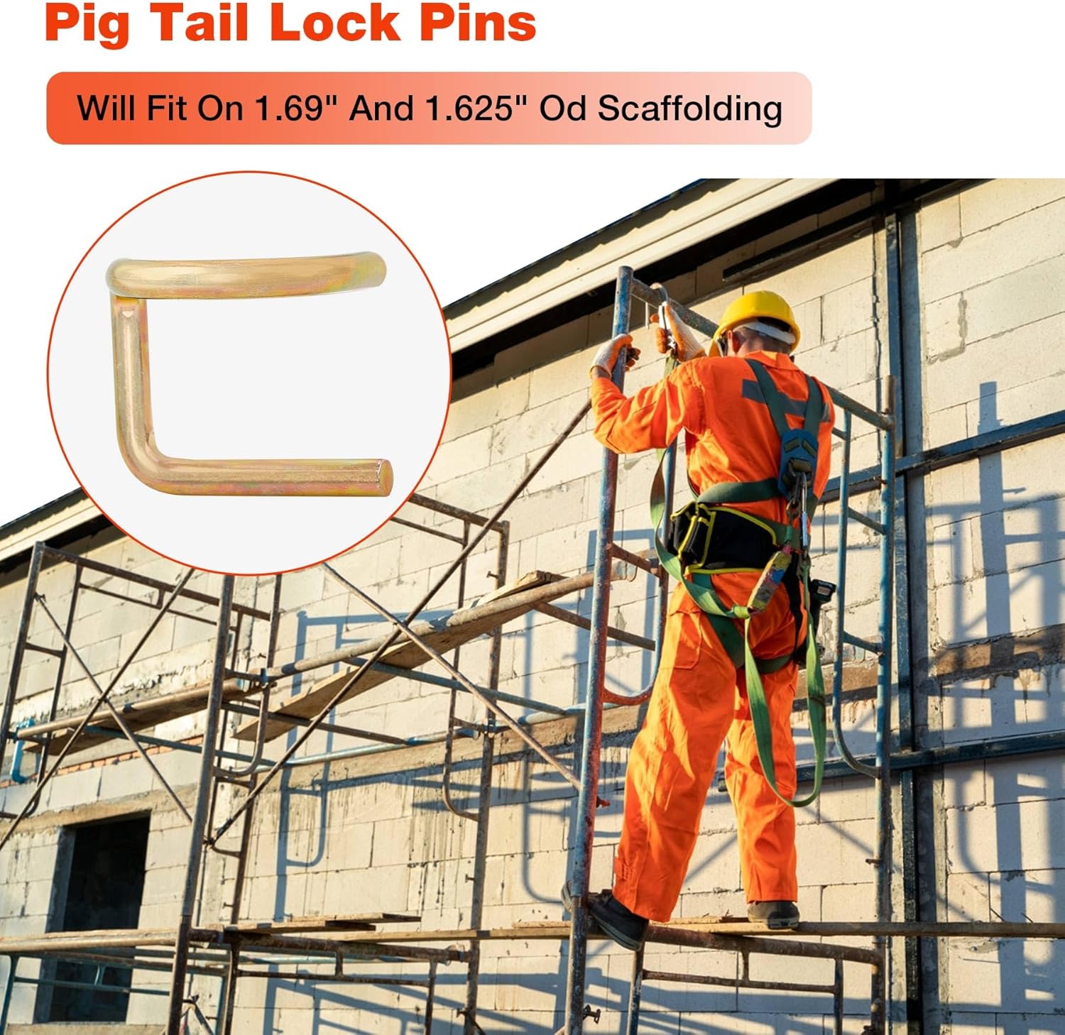 30 Pcs Scaffolding Gravity Lock Pins – 2" PTP Pig Tail for Steel Scaffold Safety, G Pins for Secure Locking