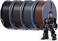 SUNLU PLA+ Filament 1.75mm 4kg Bundle, PLA Plus Filament for 3D Printer, Accuracy +/- 0.03mm, 1kg/Spool, 4 Pack, Black+Night Black+Chestnut Brown+Coffee Brown