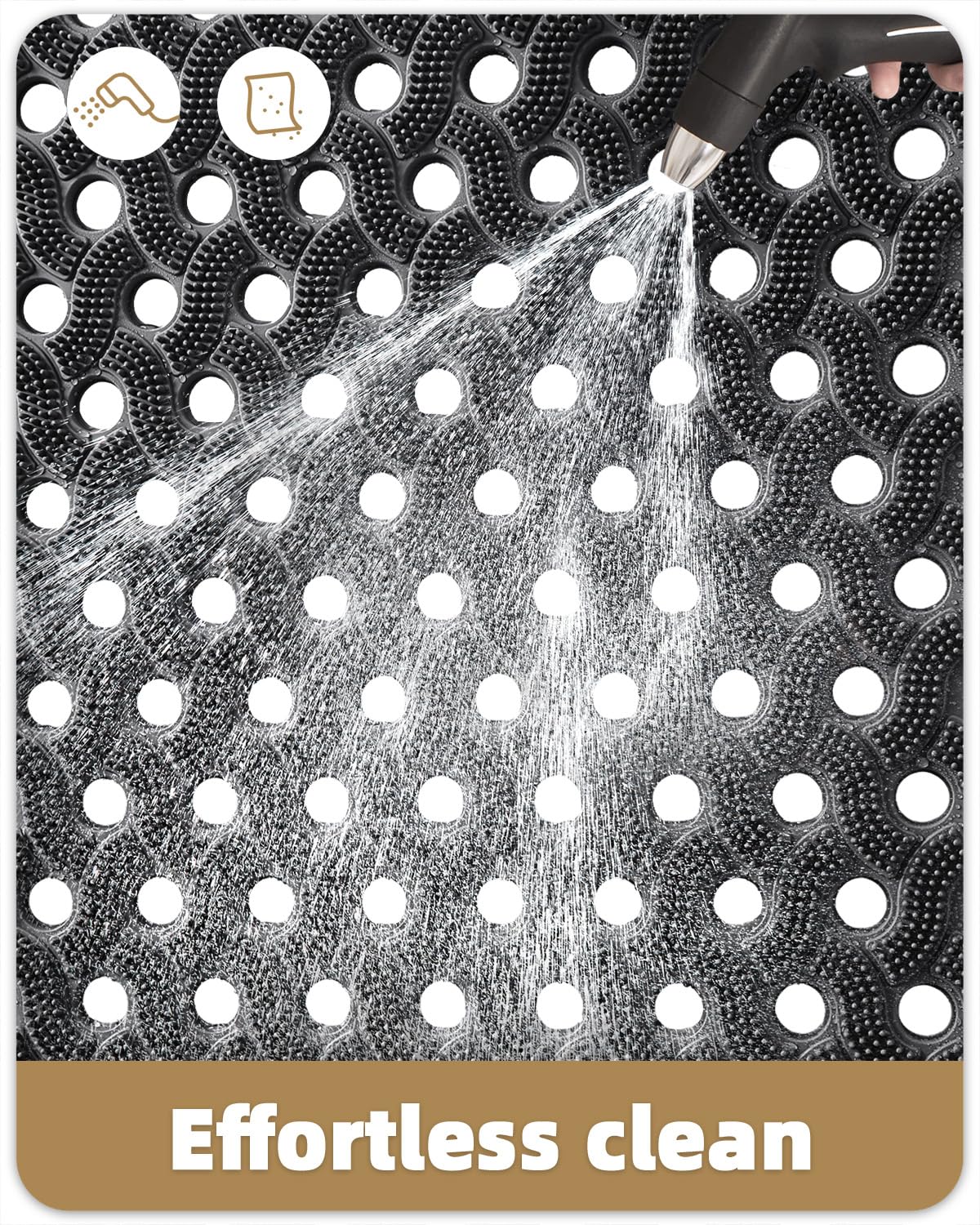 COLOR&GEOMETRY Paillasson Extérieur TPE Ultra Résistant et Imperméable, Tapis Extérieur Antidérapant avec Connecteurs, Écologique et sans Odeur, Tous Temps, Confort Pieds Nus, 43x75 cm, Gris
