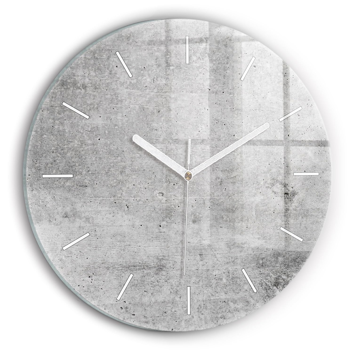 Horloge en Verre Silencieuse Wallfluent pour Salon Moderne et Mur Brut Coloré