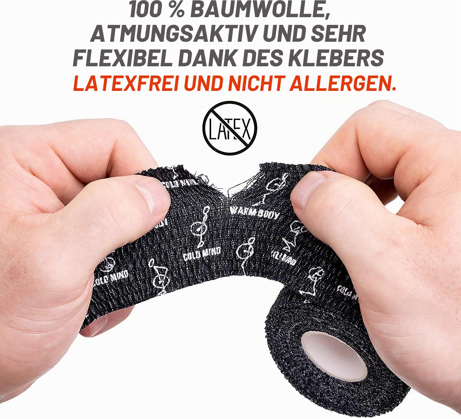 WARM BODY COLD MIND 4,7cm Hook Grip Tape für Gewichtheben - Weightlifting Tape für Crossfit, Krafttraining, Sporttape, Baumwolle Thumb Tape, Daumen Tapen (3 Rollen Mix V2)
