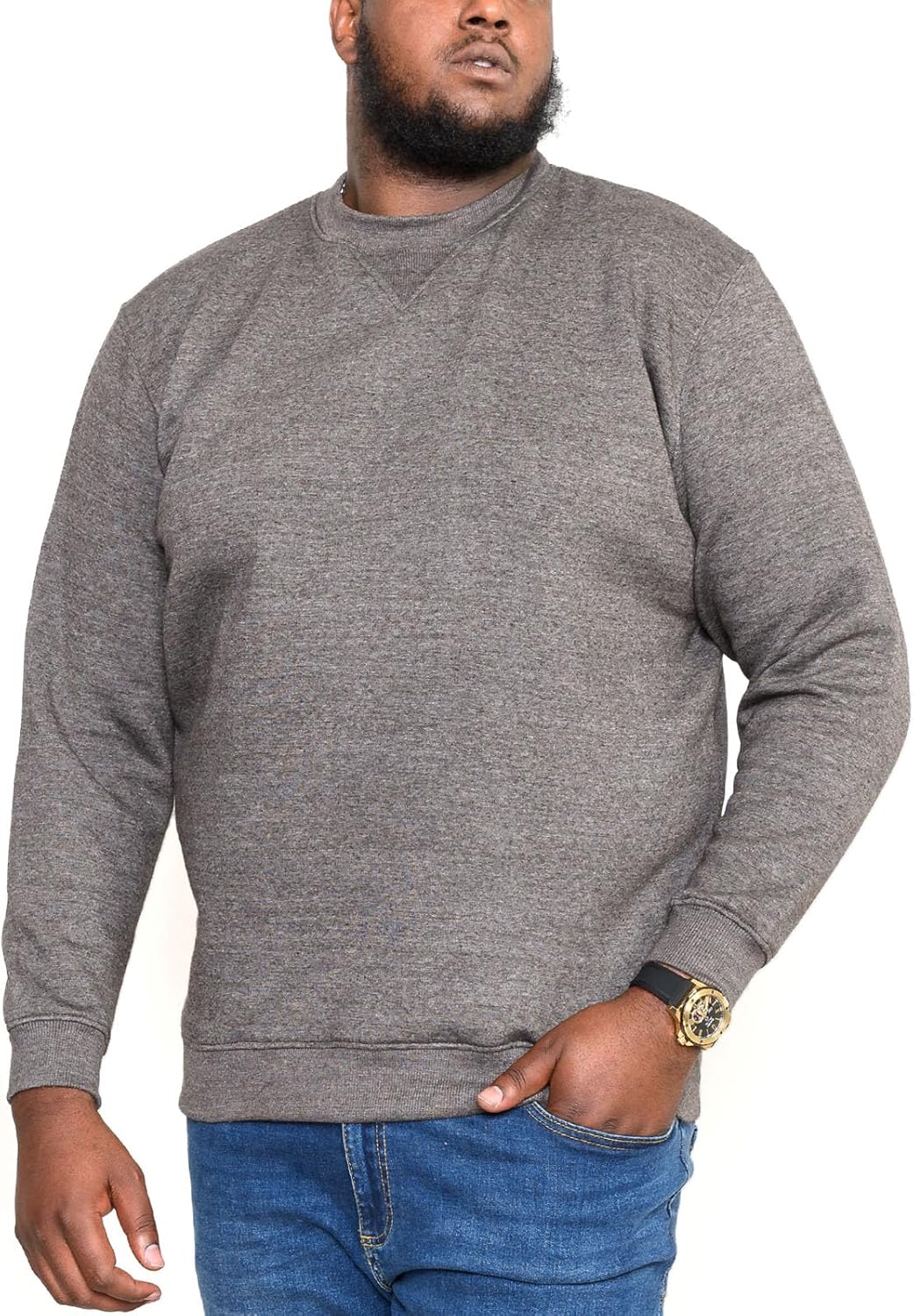 Duke Sweat King Size Crew Neck Long Sleeve Jumper – Grey – 5XL