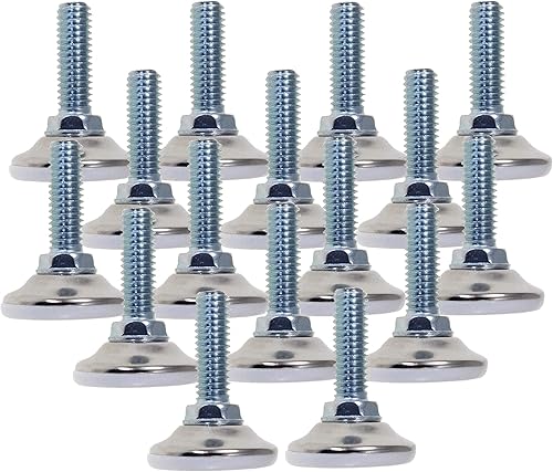 Patas de mesa, pies para muebles, patas de silla, patas ajustables, base de nailon, paquete de 16 niveladores de 14-20 pies, pies niveladores de