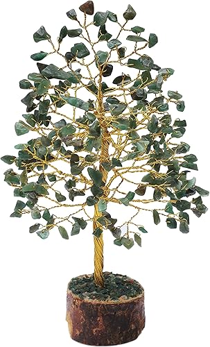 Miniatura 125 de Árbol de la vida de chakras de aventurina amarilla, árbol de cristal para energía positiva, decoración de Feng Shui, árbol de piedras preciosas