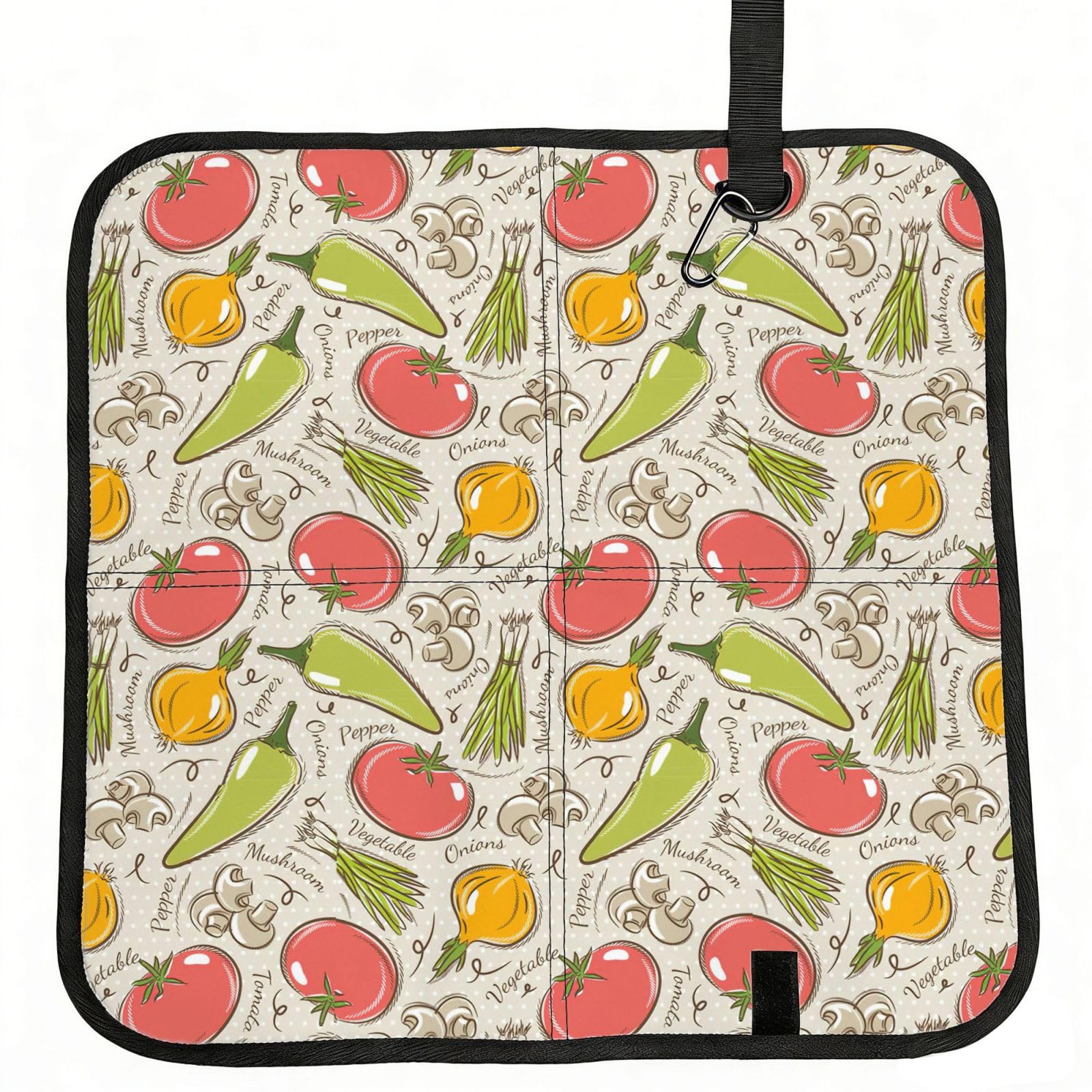 SDEGTHO Vegetable Fruit. Printed Foldable Seat Pad with Closure, Lightweight Cushion for Airplane Travel Camping