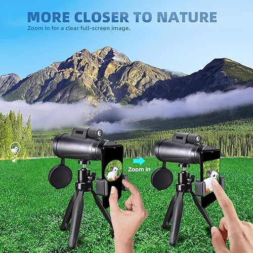 Miniatura 6 de Monocular TelescopeBaacony HD Monocular for Adults with Smartphone Adapter & Tripod,Monocular Compact for Bird Watching Hiking Camping Hunting