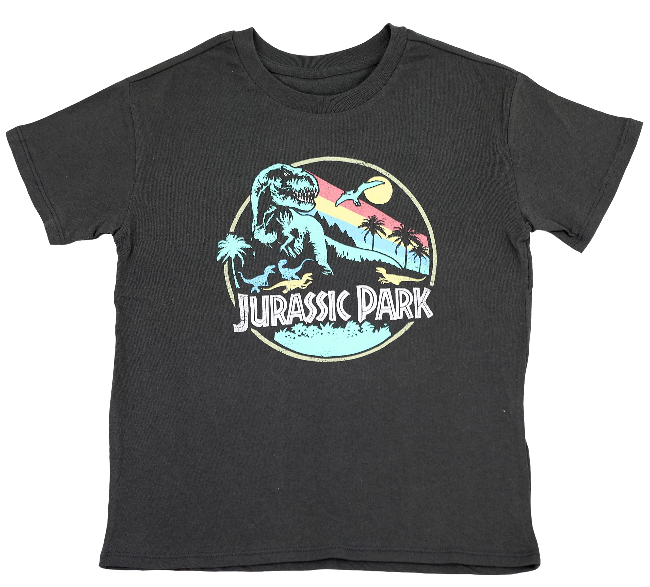 Jurassic World Junior Women's Jurassic Park Rainbow Sunset Box Cut T-Shirt