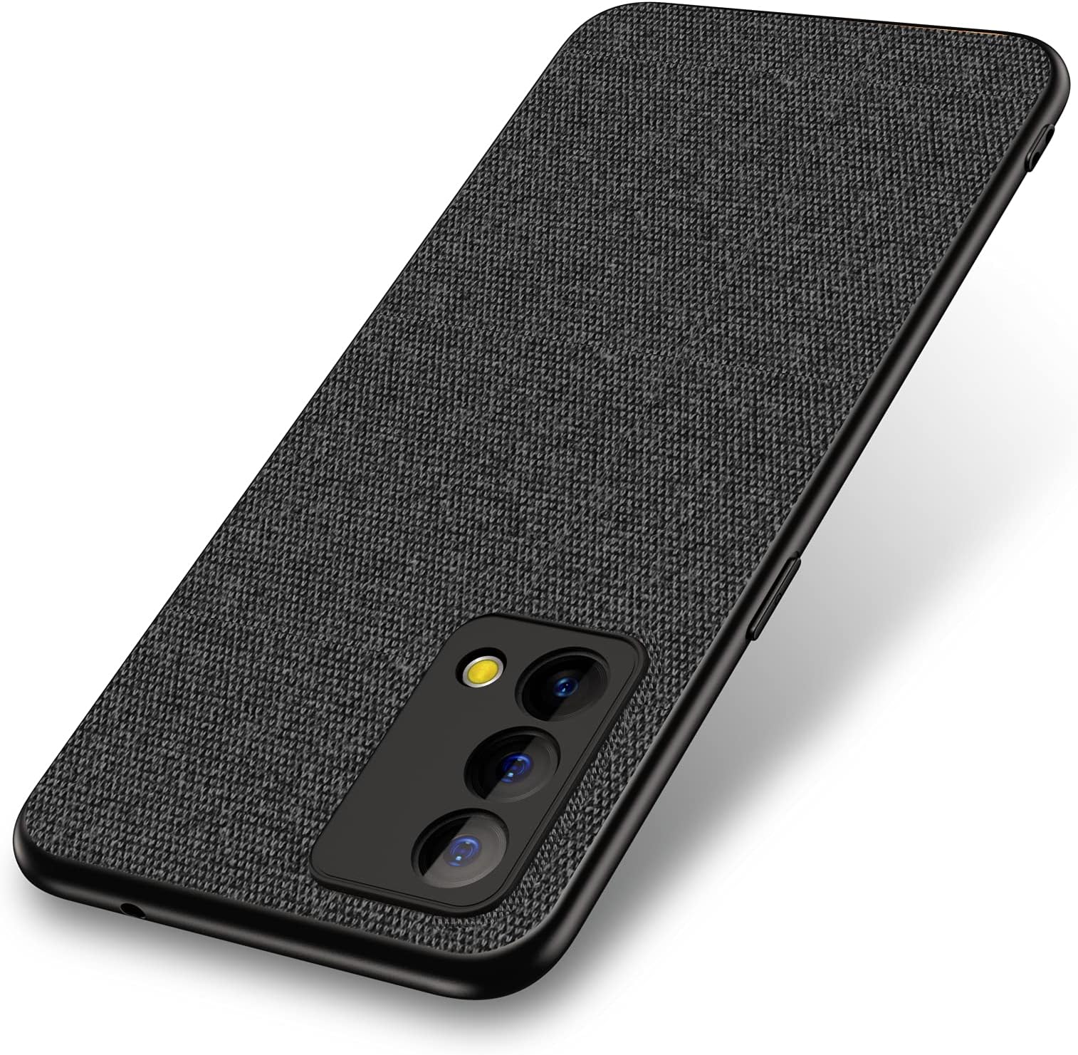 KAPA PC+Cloth Soft Full Fabric Protective Back Case Cover for Realme Gt Master (Black)