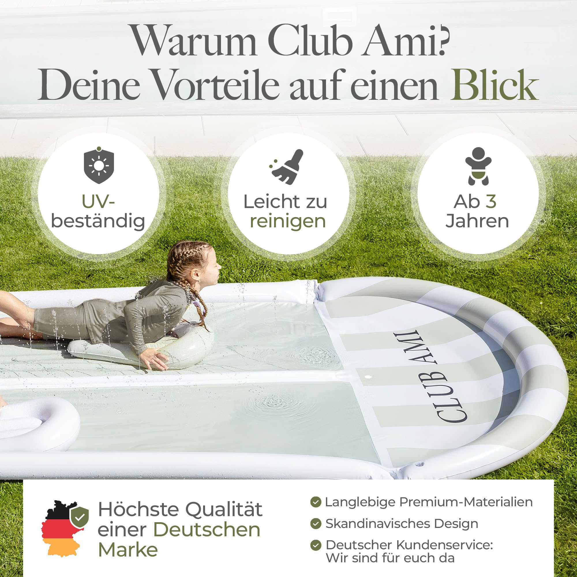 Wasserrutsche Garten für Kinder 580x153 cm reißfestes Premium-PVC Doppel-Bahn mit Sprinkler inkl. 2 Bodyboards