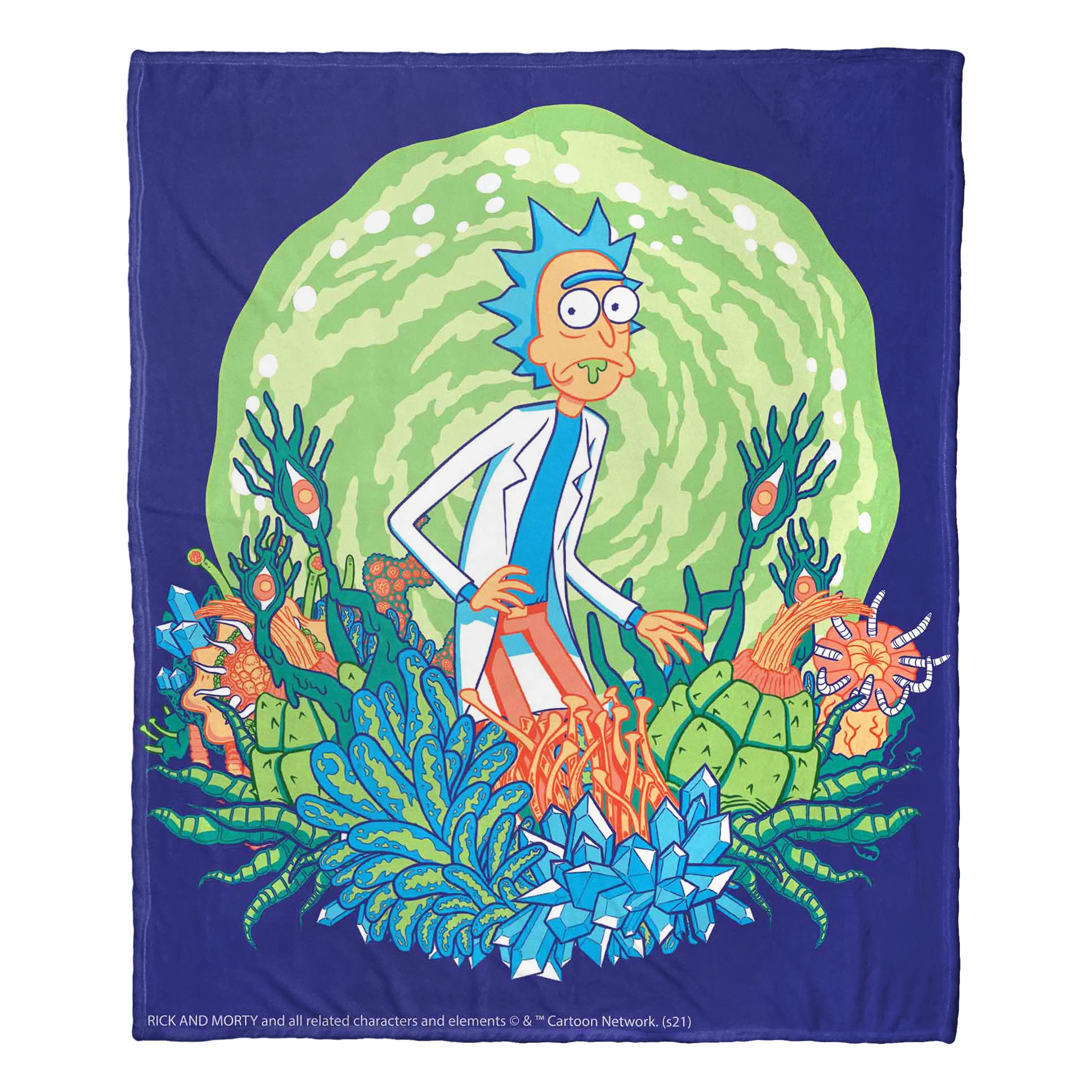 Rick And Morty Planet Morty Überwurfdecke – Bunt Bedruckt, 120x150 Cm, Aus Polyester