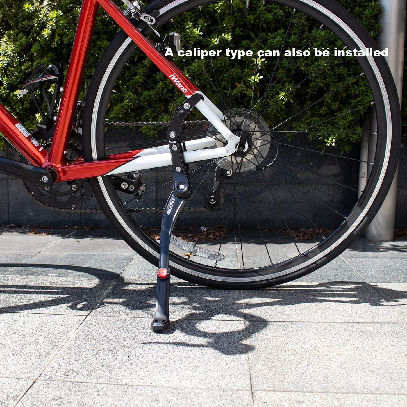 GORIX Béquille de vélo avec frein à disque latéral compatible avec vélo de route et VTT (GX-ST514)