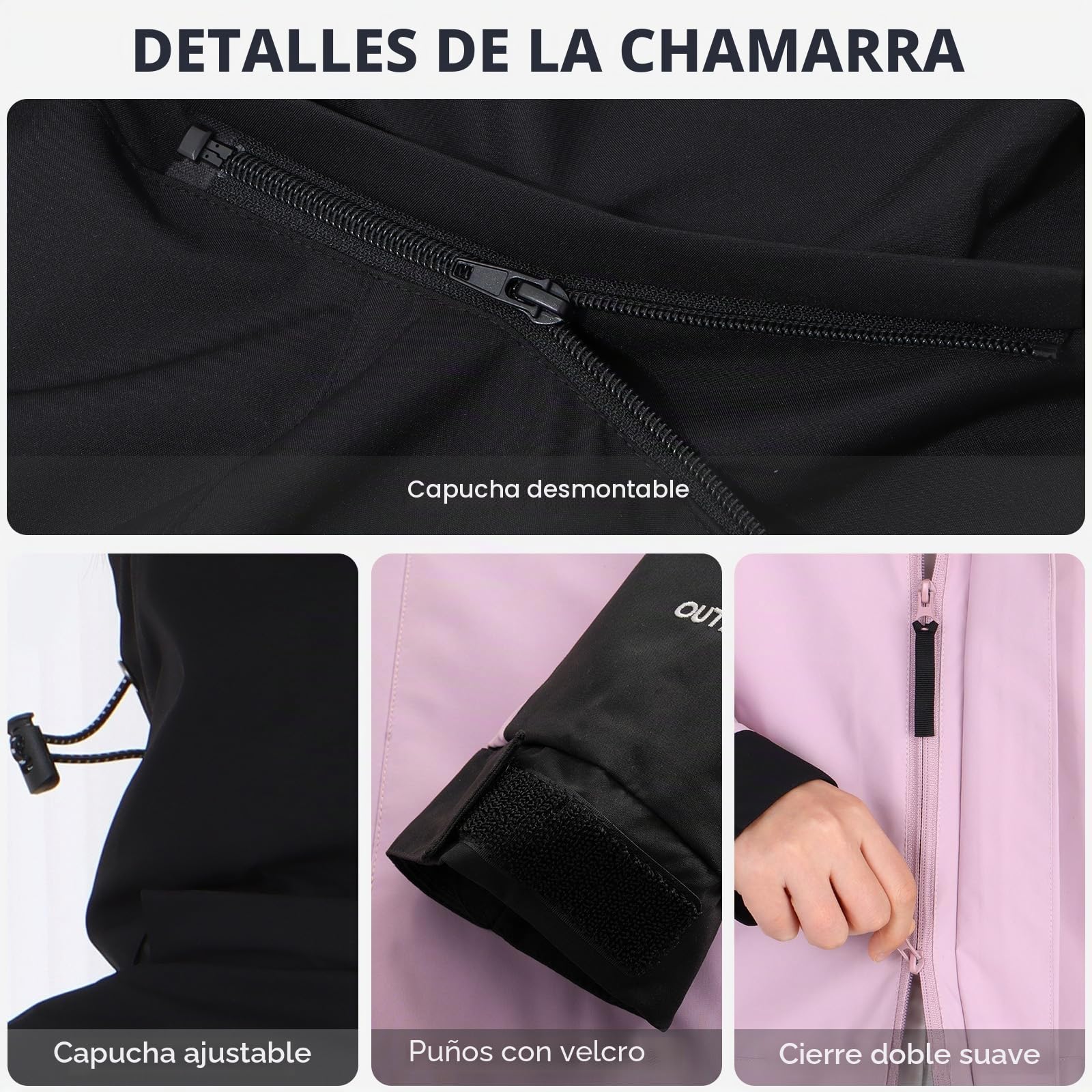 LHHMZ Chaqueta impermeable para mujer, Chaquetas transpirables con capucha, Chaqueta Casual Abrigo de Trabajo
