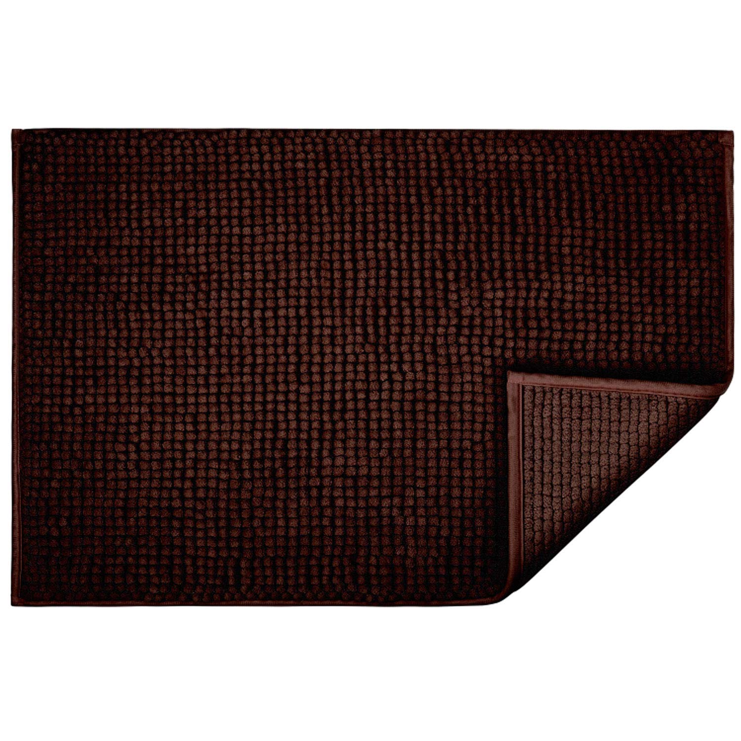 JARITTO Tapis de Bain Antidérapant Absorbant Tapis de Salle de Bain pour Sortie de Baignoire Toilette Cuisine en Microfibre Chenille Lavable en Machine 50 x 80 cm (Café)