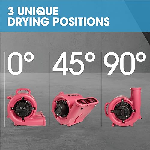 Miniatura 5 de Air Mover - Ventilador de piso para secadora de alfombras  13 HP 2,550 CFM  para espacios de rastreo, áticos, sótanos, baños, restauración de daños