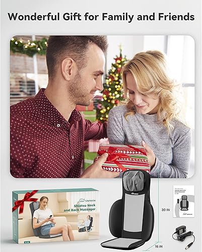 Miniatura 9 de Snailax Shiatsu Masajeador de cuello y espalda con calor, rodillo masajeador de cuello de altura ajustable, almohadilla de masaje con vibración,