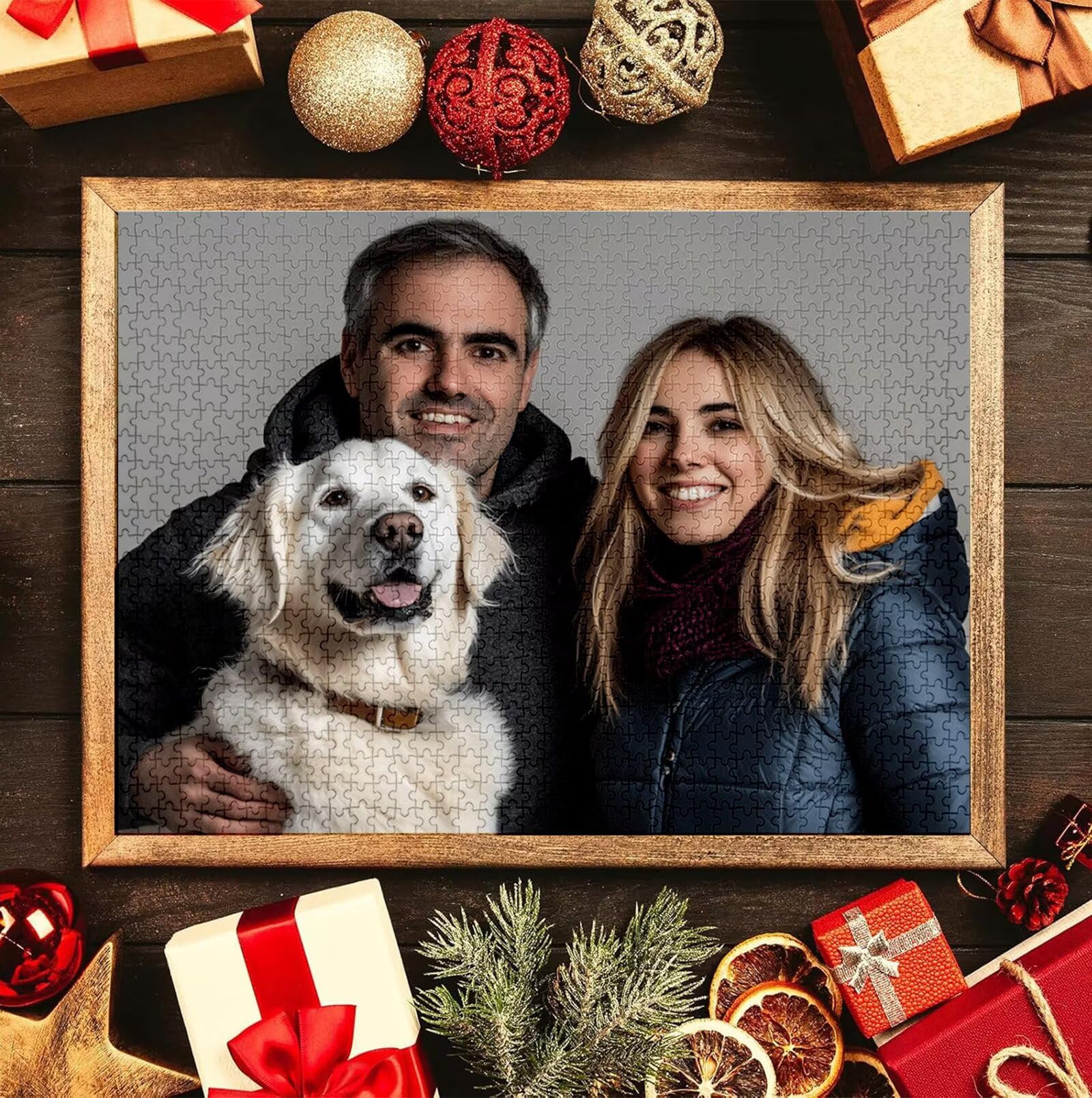 Puzzle Personalizado con Foto, Personalizada Rompecabezas Personalizado Diseña tu Logo Foto o Texto, Personalizado Navidad Halloween San Valentín Parejas Niños Familia Amigos h-3605
