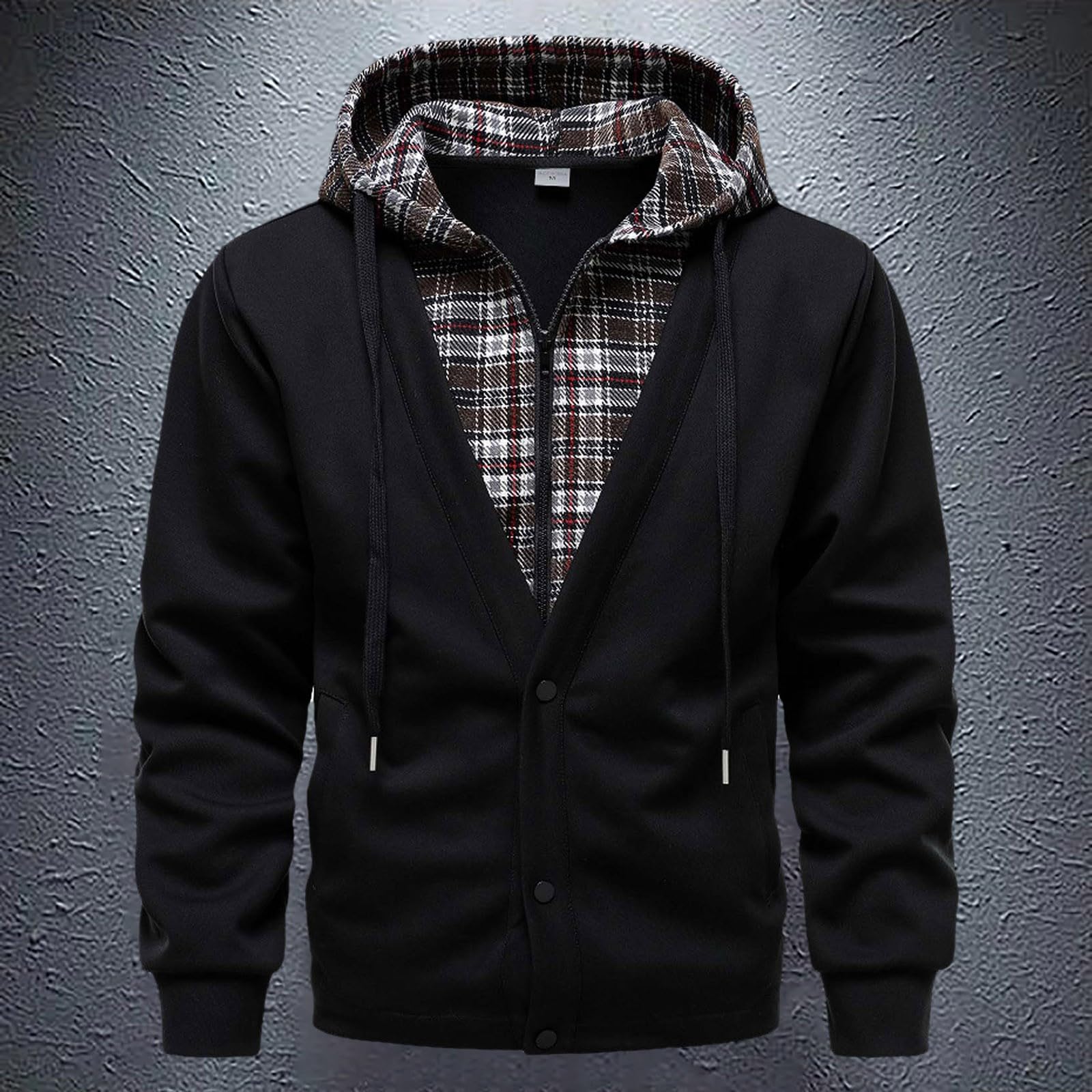Felpa con Cappuccio Uomo Oversize Felpa Uomo con Effetto Due Pezzi Hoodie Sweatshirt Casual Sportiva Manica Lunga Design Patchwork Moderno Morbido per Autunno Primavera Tempo Libero